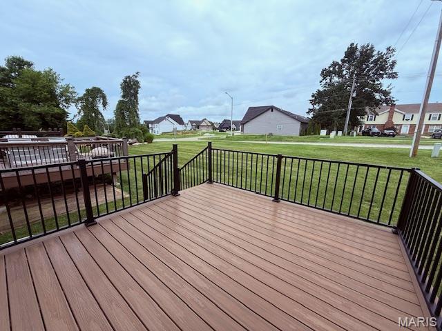 205 Prominence Ln, Lake St Louis, MO 63367 - deck with a lawn and a residential view