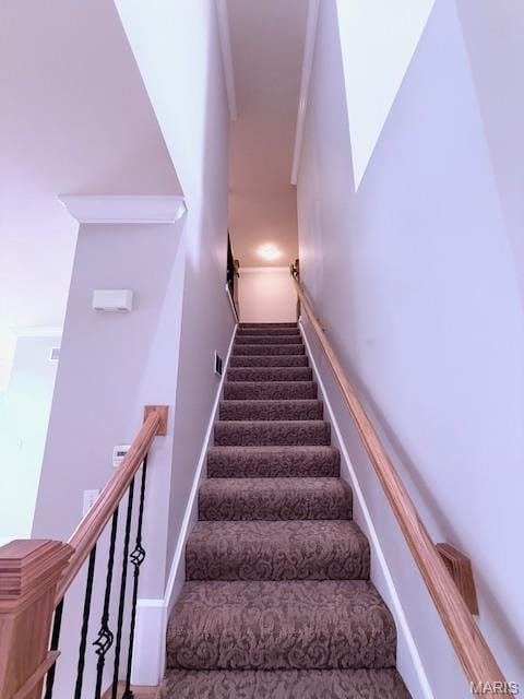 205 Prominence Ln, Lake St Louis, MO 63367 - stairs with carpet floors and baseboards
