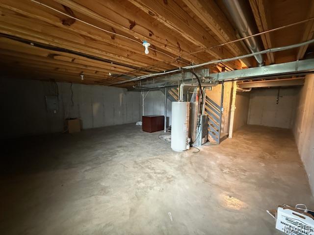 205 Prominence Ln, Lake St Louis, MO 63367 - unfinished basement featuring gas water heater and electric panel