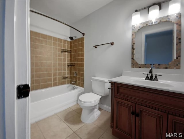 68 W Lakewood Dr, Fenton, MO 63026 - bathroom with vanity, tub / shower combination, and tile patterned floors