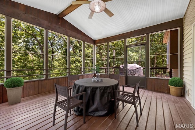 16517 Lancaster Estates Dr, Grover, MO 63040 - sunroom / solarium featuring ceiling fan and outdoor dining space