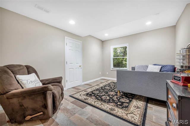 16517 Lancaster Estates Dr, Grover, MO 63040 - office with recessed lighting and light stone finish floors