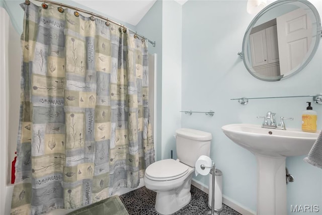 16517 Lancaster Estates Dr, Grover, MO 63040 - full bath featuring curtained shower and tile patterned floors