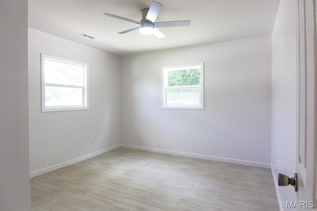 320 E Davidson Ave, Chaffee, MO 63740 - spare room with light wood finished floors and ceiling fan