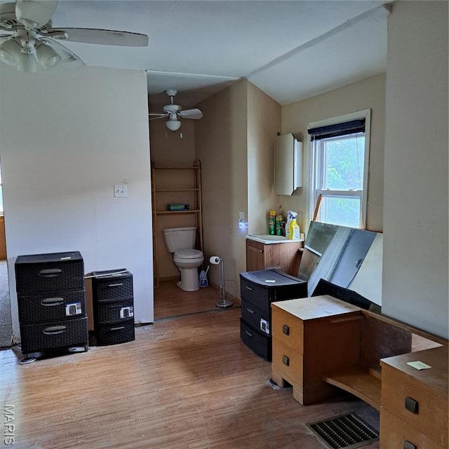4672 Hannover Ave, Saint Louis, MO 63123 - bathroom featuring ceiling fan and wood finished floors