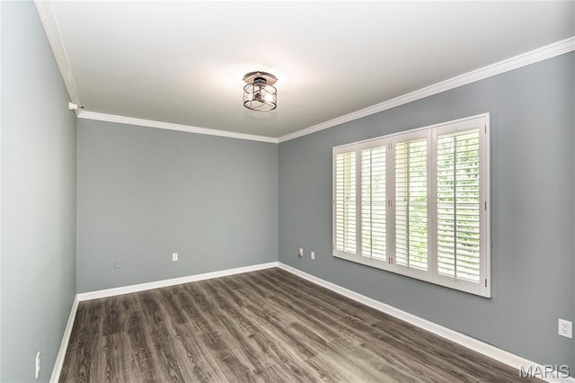 3624 Colonia Pl Unit B, Saint Louis, MO 63125 - unfurnished room featuring ornamental molding and dark wood-style flooring