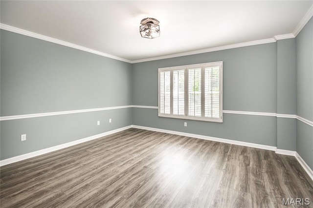 3624 Colonia Pl Unit B, Saint Louis, MO 63125 - spare room with dark wood-style flooring and ornamental molding