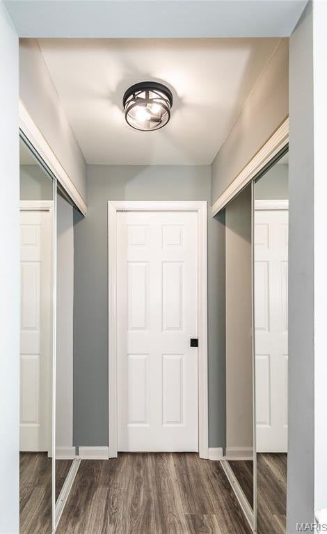 3624 Colonia Pl Unit B, Saint Louis, MO 63125 - corridor with wood finished floors and baseboards