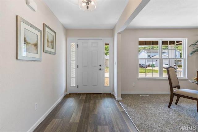 1917 Magnolia Way, Pevely, MO 63070 - entryway featuring dark wood finished floors and baseboards