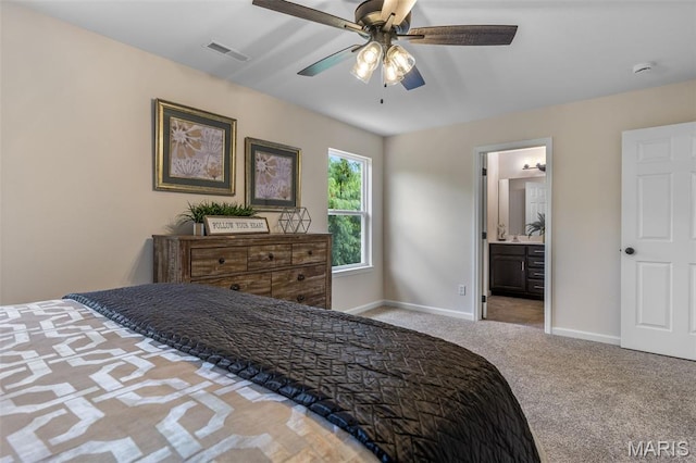 1917 Magnolia Way, Pevely, MO 63070 - carpeted bedroom with ensuite bathroom and ceiling fan