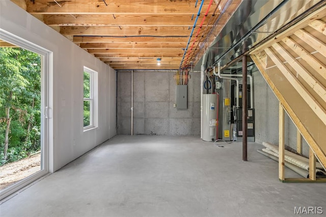 1917 Magnolia Way, Pevely, MO 63070 - below grade area featuring electric water heater, electric panel, and heating unit