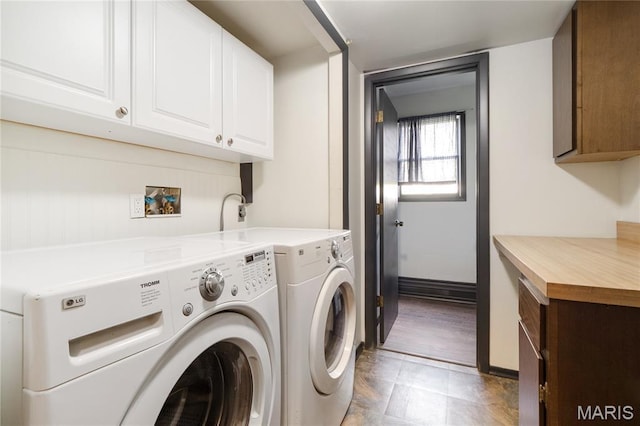 2516 Westminister Dr, Saint Charles, MO 63301 - laundry room featuring washer and dryer and cabinet space