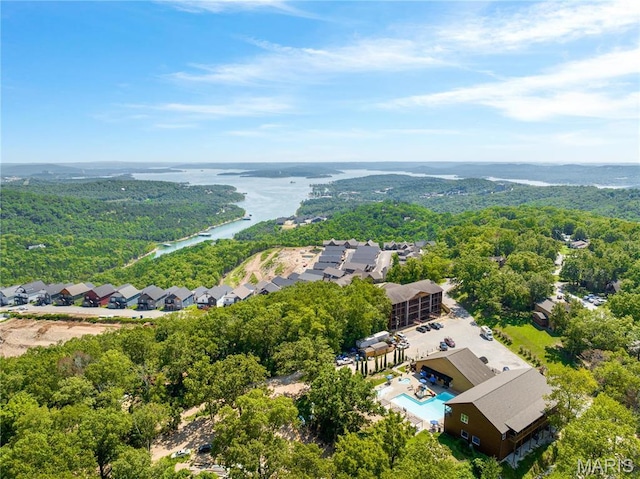 68 Meg Marie Ln Unit B, Branson, MO 65616 - bird's eye view of a heavily wooded area and a pool area