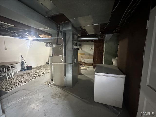 806 Pleasant St, Hannibal, MO 63401 - unfinished below grade area featuring heating unit