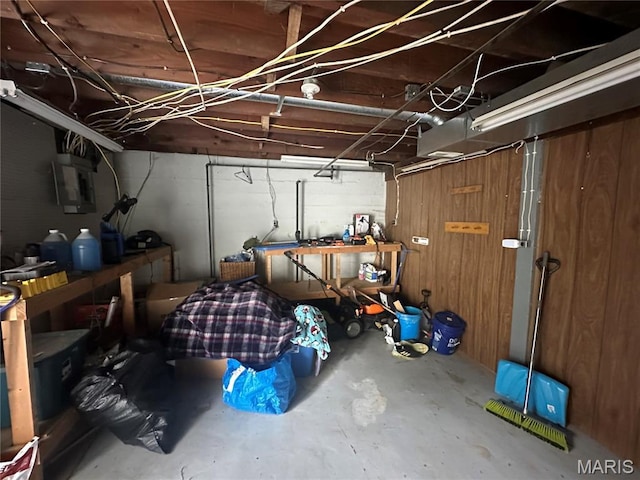 806 Pleasant St, Hannibal, MO 63401 - unfinished basement with electric panel