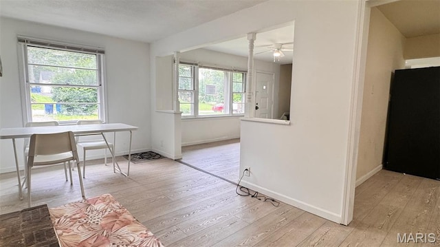 3400 Adie Rd, Saint Ann, MO 63074 - dining space featuring hardwood / wood-style floors and a ceiling fan