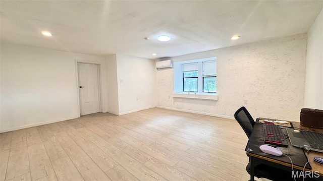 3400 Adie Rd, Saint Ann, MO 63074 - office featuring a wall unit AC, wood-type flooring, and recessed lighting
