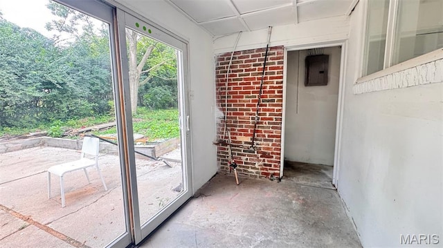 3400 Adie Rd, Saint Ann, MO 63074 - unfurnished sunroom featuring electric panel