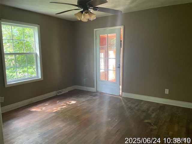514 O Dell Ave, Richland, MO 65556 - empty room featuring ceiling fan and dark wood-style flooring