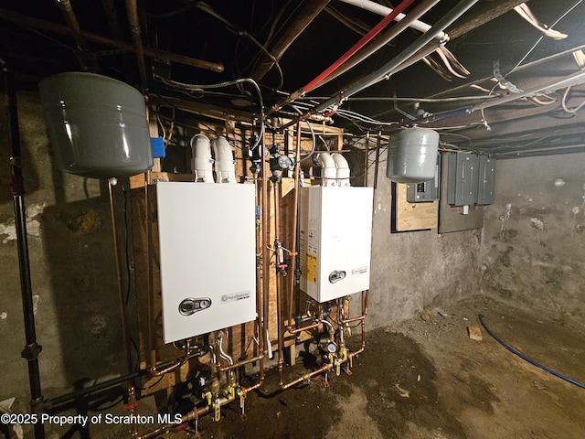 utilities featuring water heater and tankless water heater