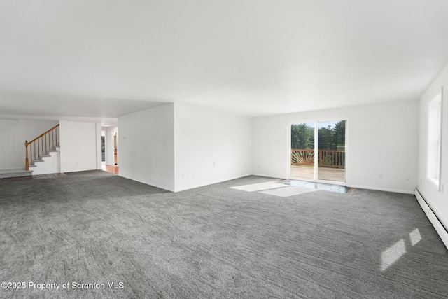 20337 State Route 171, Susquehanna, PA 18847 - carpeted spare room featuring stairs and baseboard heating