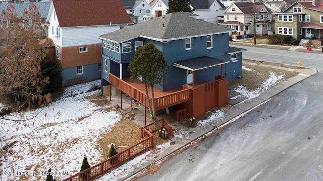 view of snowy aerial view