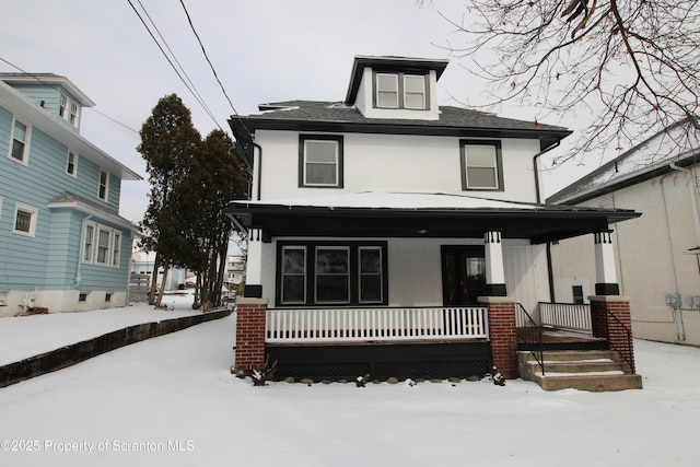 view of front of house with covered porch