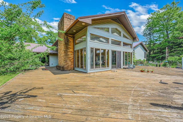 1742 State Route 848, New Milford, PA 18834 - wooden deck with a sunroom