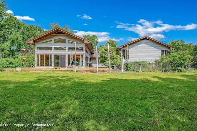 1742 State Route 848, New Milford, PA 18834 - rear view of property featuring a yard and a deck