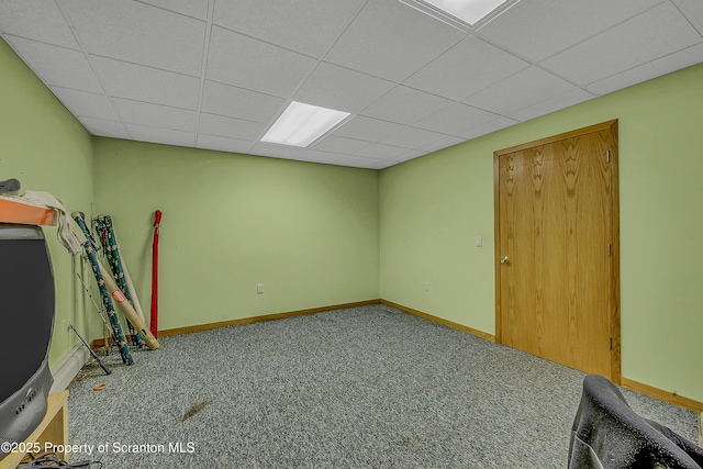 1742 State Route 848, New Milford, PA 18834 - carpeted spare room featuring a paneled ceiling and baseboards