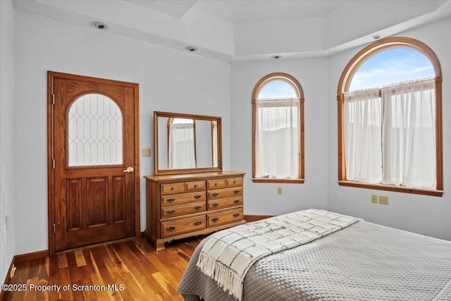 bedroom featuring hardwood / wood-style floors