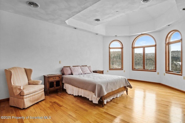 bedroom featuring light hardwood / wood-style flooring