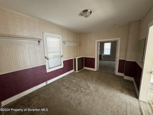 view of carpeted spare room