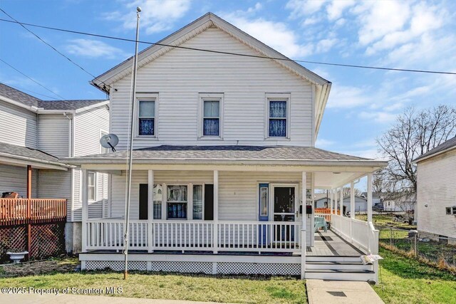 208 W Taylor St, Taylor, PA 18517 - farmhouse inspired home featuring covered porch and fence