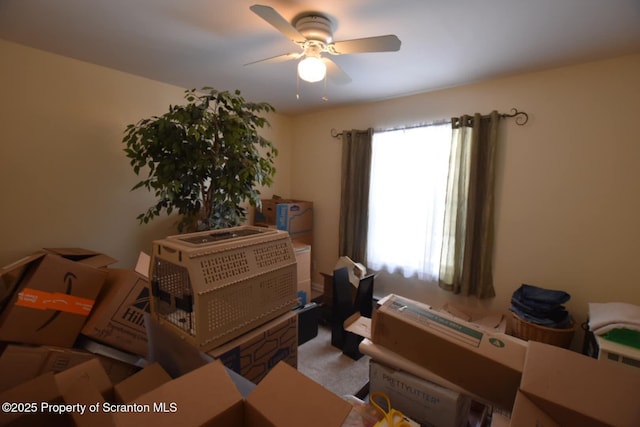 miscellaneous room with ceiling fan