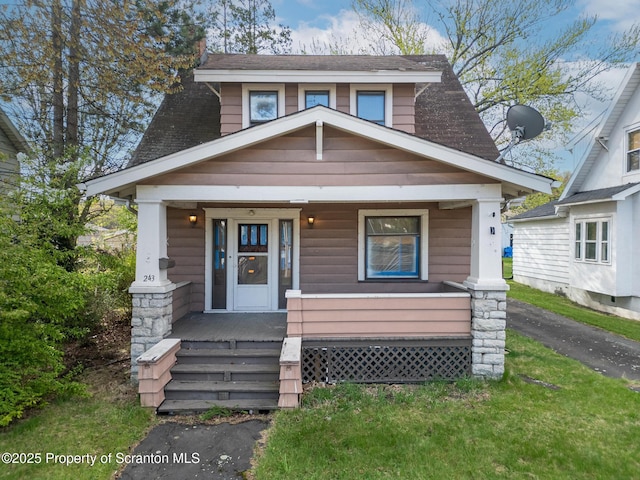 bungalow-style home featuring covered porch