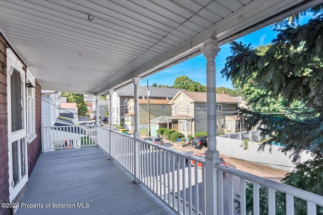 deck with covered porch