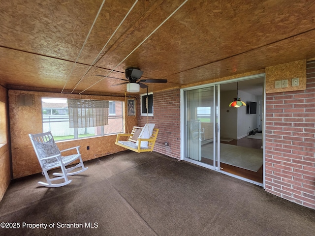 96 W Swallow St, Olyphant, PA 18447 - unfurnished sunroom with a ceiling fan
