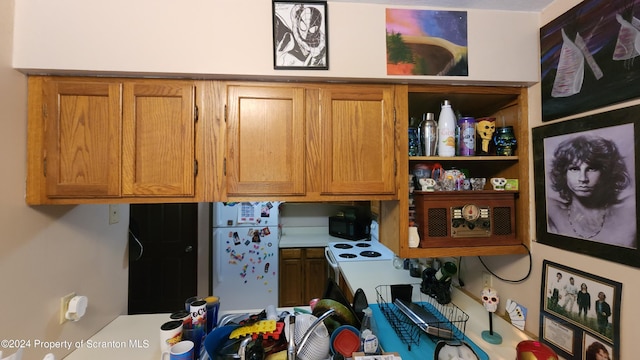 kitchen with white refrigerator