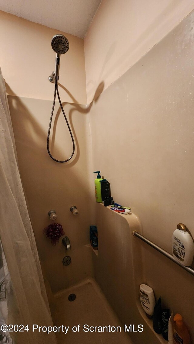 room details featuring a shower with curtain