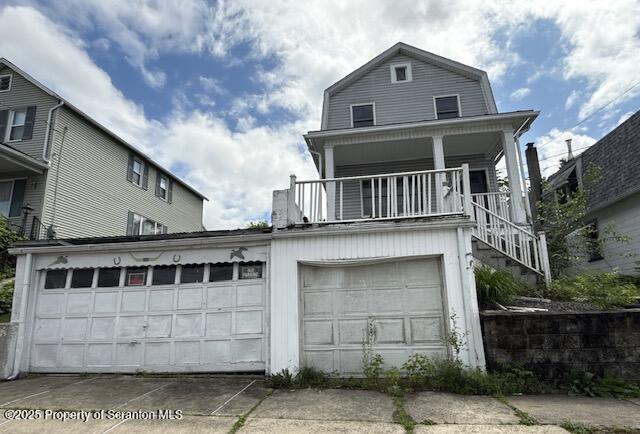 225 Taft St, Hanover Twp, PA 18706 - view of front facade featuring a gambrel roof, a porch, and stairs