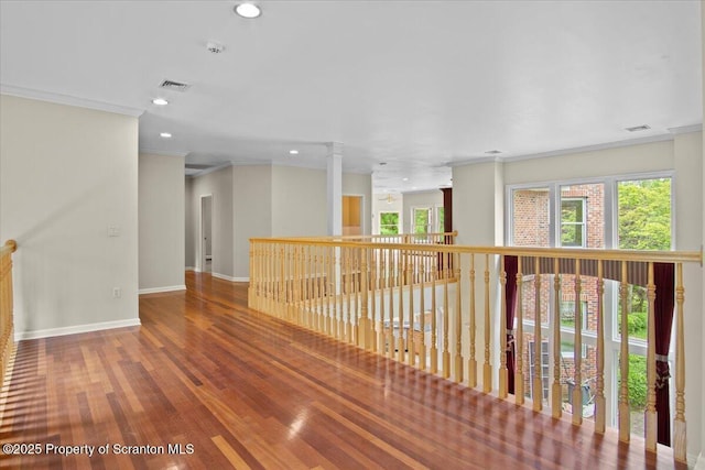 441 Hidden Lake Dr, East Stroudsburg, PA 18302 - unfurnished room featuring crown molding, recessed lighting, wood finished floors, and a smoke detector