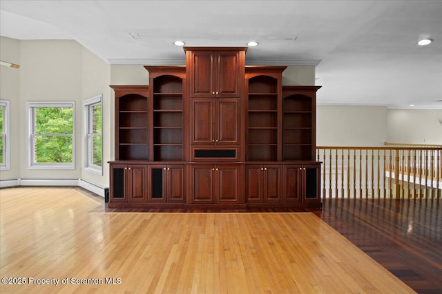 441 Hidden Lake Dr, East Stroudsburg, PA 18302 - unfurnished living room featuring light wood-style floors, recessed lighting, and ornamental molding