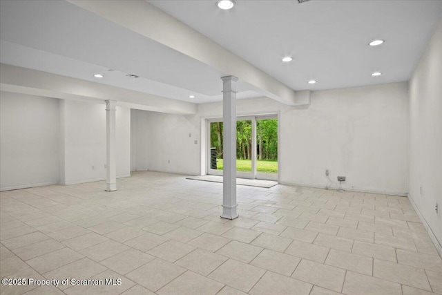 441 Hidden Lake Dr, East Stroudsburg, PA 18302 - below grade area featuring recessed lighting and light tile patterned floors