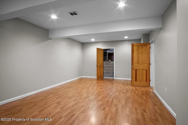 441 Hidden Lake Dr, East Stroudsburg, PA 18302 - finished basement featuring light wood-type flooring and recessed lighting