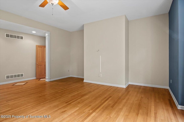 441 Hidden Lake Dr, East Stroudsburg, PA 18302 - unfurnished room with ceiling fan, light wood-type flooring, and recessed lighting