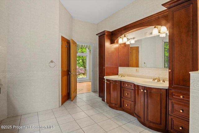 441 Hidden Lake Dr, East Stroudsburg, PA 18302 - bathroom with double vanity and tile patterned flooring