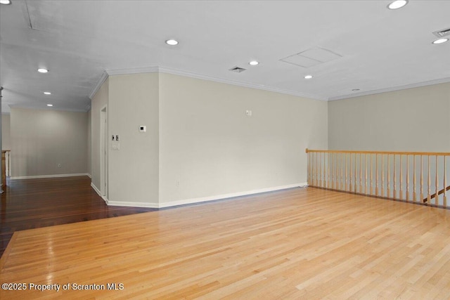 441 Hidden Lake Dr, East Stroudsburg, PA 18302 - unfurnished room featuring crown molding, recessed lighting, and wood finished floors