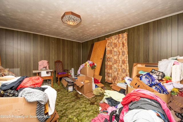 1010 Wood St, Old Forge, PA 18518 - bedroom featuring carpet floors and wood walls
