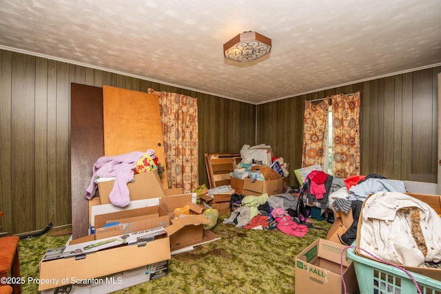 1010 Wood St, Old Forge, PA 18518 - bedroom with carpet floors and wooden walls
